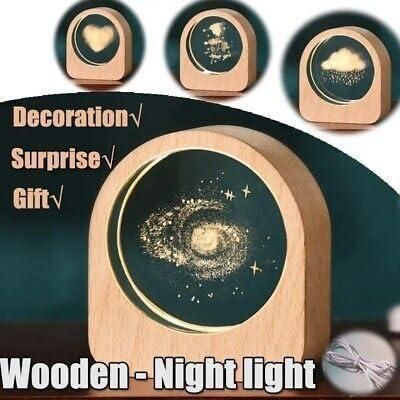Wooden Solar Galaxy Desk Decor