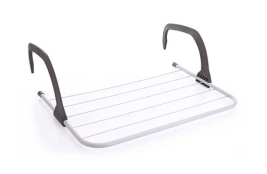 Foldable cloth drying stand for small spaces.