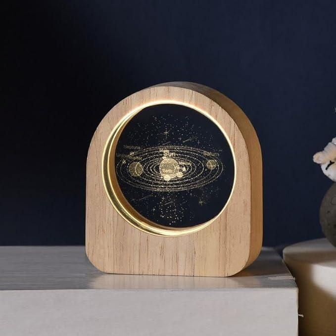 Wooden Solar Galaxy Desk Decor
