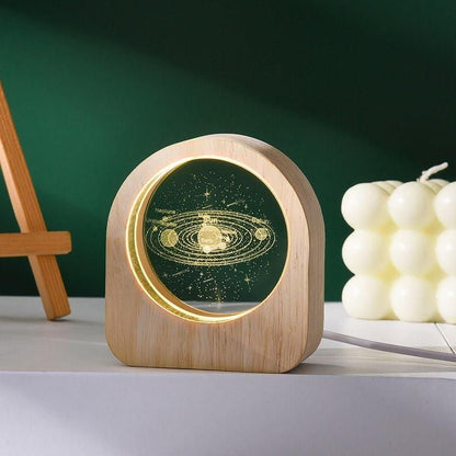 Wooden Solar Galaxy Desk Decor