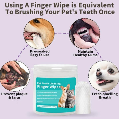 Disposable Pet Dental Finger Wipes