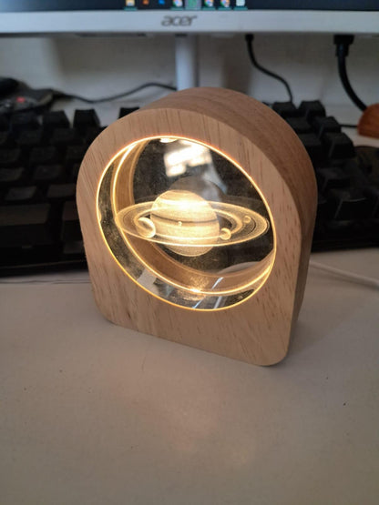 Wooden Solar Galaxy Desk Decor
