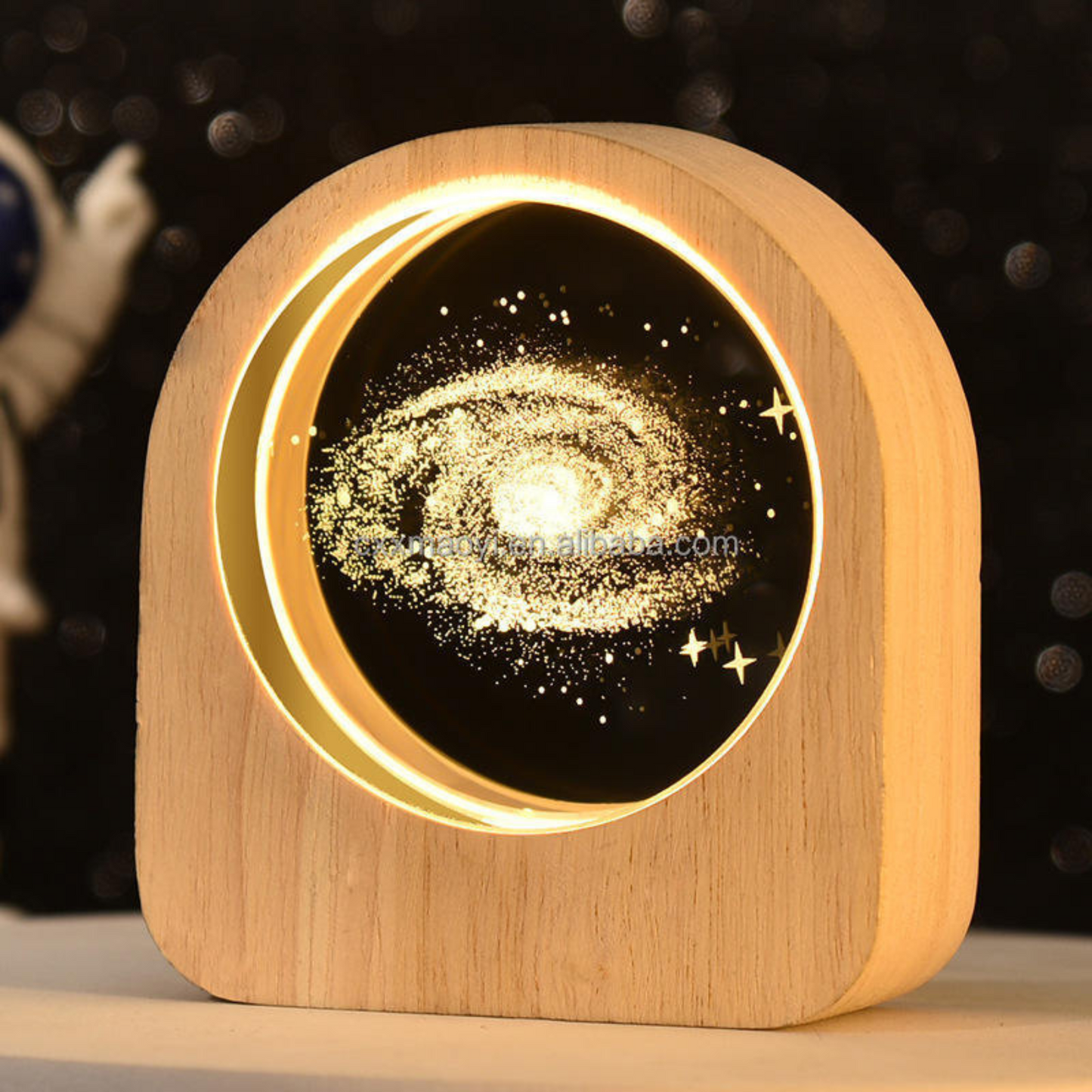 Wooden Solar Galaxy Desk Decor